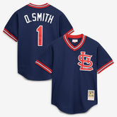 Ozzie Smith St. Louis Cardinals Mitchell & Ness Authentic Batting Practice Jersey Lifestyle