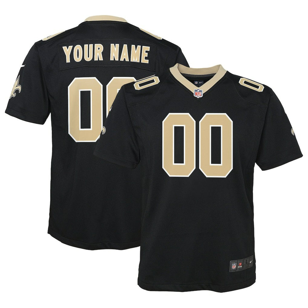 New Orleans Saints Youth Custom Game Jersey Black - Nike
