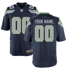 Seattle Seahawks Youth Custom Game Jersey College Navy - Nike