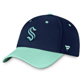 Seattle Kraken Fanatics Authentic Pro Rink Two-Tone Flex Hat – Deep Sea Blue/Light Blue