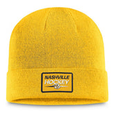 Nashville Predators - Fanatics Authentic Pro Cuffed Knit Hat – Gold