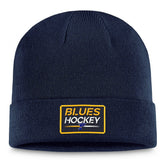 St. Louis Blues - Fanatics Authentic Pro Cuffed Knit Hat – Navy