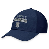 Seattle Kraken Fanatics Authentic Pro Road Stack Logo Flex Hat Deep Sea Blue