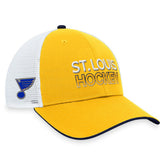 St. Louis Blues - Fanatics Authentic Pro Rink Trucker Adjustable Hat Gold