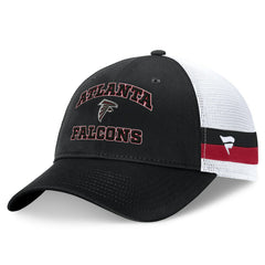 Atlanta Falcons Fundamentals Side Stripe Trucker Adjustable Hat Black/White - Fanatics