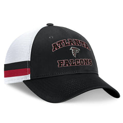 Atlanta Falcons Fundamentals Side Stripe Trucker Adjustable Hat Black/White - Fanatics