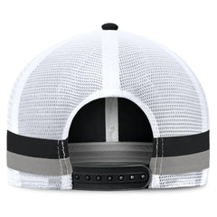 Las Vegas Raiders Fundamentals Side Stripe Trucker Adjustable Hat Black/White - Fanatics