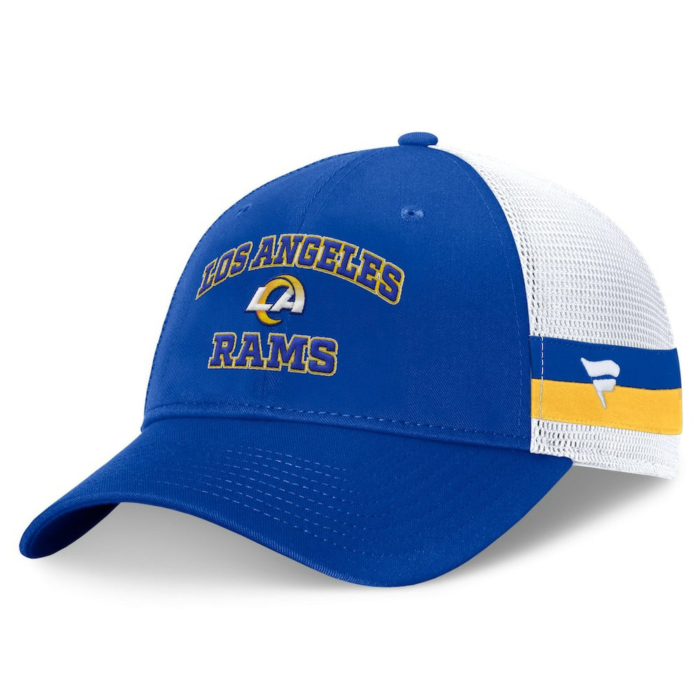 Los Angeles Rams Fundamentals Side Stripe Trucker Adjustable Hat Royal/White - Fanatics