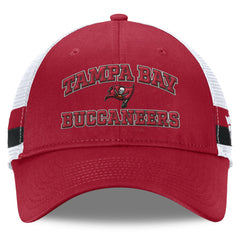 Tampa Bay Buccaneers Fundamentals Side Stripe Trucker Adjustable Hat Red/White - Fanatics