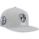 Mitchell & Ness - Brooklyn Nets Side Core 2.0 Snapback Hat - Gray