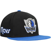Mitchell & Ness - Dallas Mavericks Side Core 2.0 Snapback Hat - Black/Royal