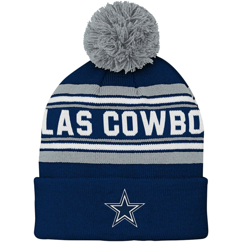 Dallas Cowboys Preschool Jacquard Cuffed Knit Hat with Pom Navy - NFL