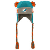 Miami Dolphins Youth Wordmark Ears Trooper Knit Hat Aqua - NFL