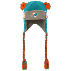 Miami Dolphins Youth Wordmark Ears Trooper Knit Hat Aqua - NFL