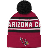 Arizona Cardinals Youth Jacquard Cuffed Knit Hat with Pom Cardinal - NFL