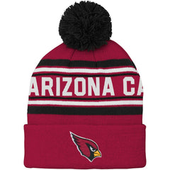 Arizona Cardinals Youth Jacquard Cuffed Knit Hat with Pom Cardinal - NFL