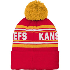 Kansas City Chiefs Preschool Jacquard Cuffed Knit Hat with Pom Red - NFL