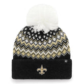 New Orleans Saints '47 Women's Elsa Cuffed Knit Hat with Pom Black - 47 brand