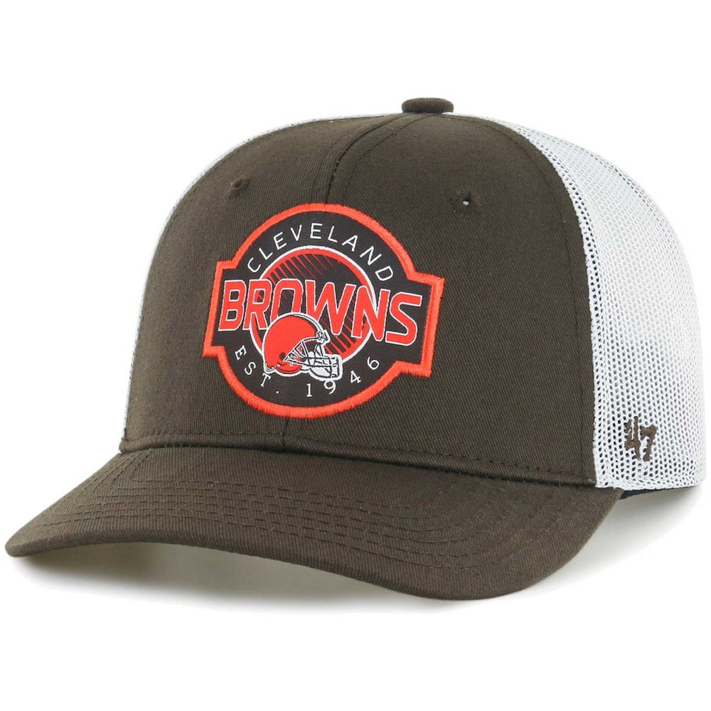 Cleveland Browns '47 Youth Scramble Adjustable Trucker Hat Brown/White - 47 brand