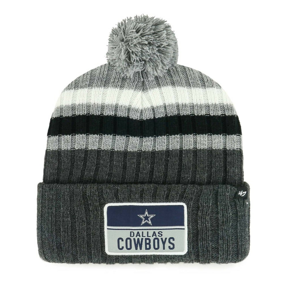Dallas Cowboys '47 Stack Cuffed Knit Hat with Pom Gray - 47 brand