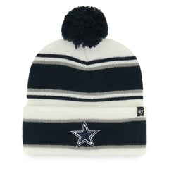 Dallas Cowboys '47 Youth Stripling Cuffed Knit Hat with Pom White - 47 brand