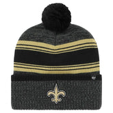 New Orleans Saints '47 Fadeout Cuffed Knit Hat with Pom Black - 47 brand