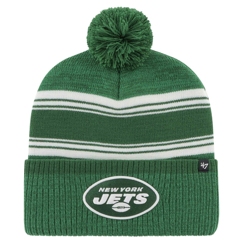 New York Jets '47 Fadeout Cuffed Knit Hat with Pom Green - 47 brand