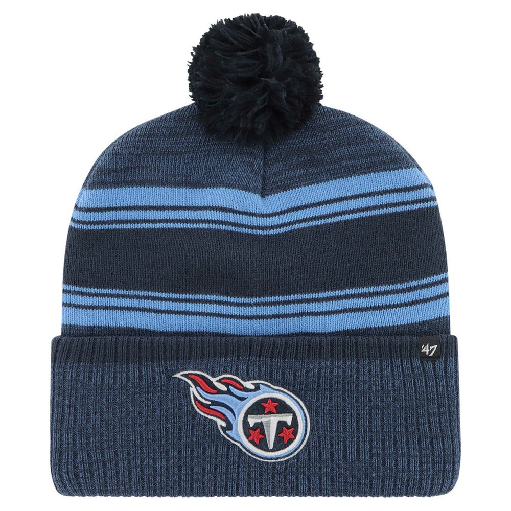 Tennessee Titans '47 Fadeout Cuffed Knit Hat with Pom Navy - 47 brand