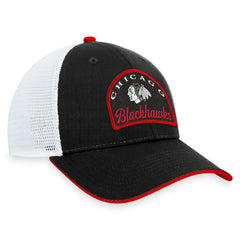 Chicago Blackhawks Fanatics Fundamental Adjustable Hat Black/White