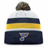 St. Louis Blues - Fanatics Fundamental Cuffed Knit Hat with Pom Navy/Gold