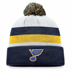 St. Louis Blues - Fanatics Fundamental Cuffed Knit Hat with Pom Navy/Gold