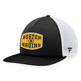 Boston Bruins Fanatics Foam Front Patch Trucker Snapback Hat Black/White
