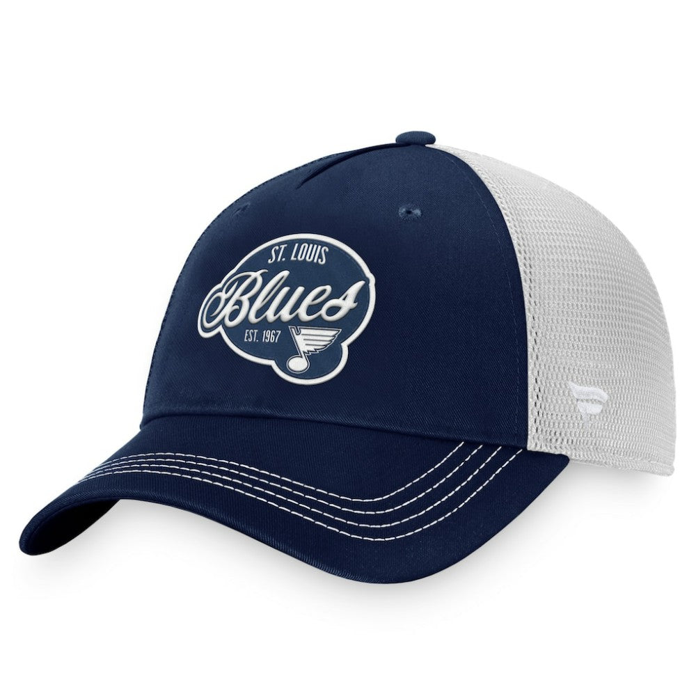 St. Louis Blues - Fanatics Women's Fundamental Trucker Adjustable Hat Navy/White