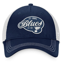 St. Louis Blues - Fanatics Women's Fundamental Trucker Adjustable Hat Navy/White