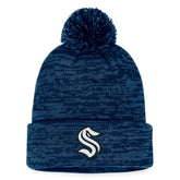 Seattle Kraken Fanatics Fundamental Cuffed Knit Hat with Pom Deep Sea Blue
