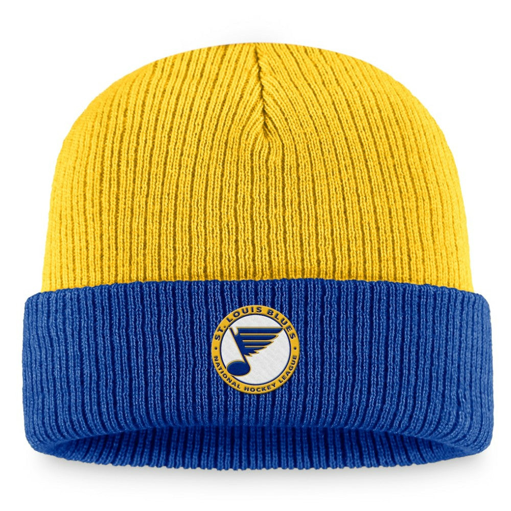 St. Louis Blues - Fanatics Heritage Vintage Cuffed Knit Hat Gold/Blue