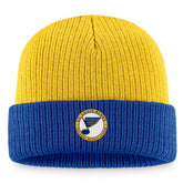 St. Louis Blues - Fanatics Heritage Vintage Cuffed Knit Hat Gold/Blue