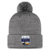 St. Louis Blues - Fanatics Authentic Pro Home Ice Cuffed Knit Hat with Pom Gray