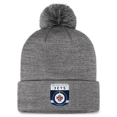 Winnipeg Jets - Fanatics Authentic Pro Home Ice Cuffed Knit Hat with Pom Gray