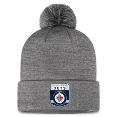 Winnipeg Jets - Fanatics Authentic Pro Home Ice Cuffed Knit Hat with Pom Gray