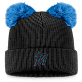 Miami Marlins Fanatics Women's Double Pom Cuffed Knit Hat On Sale