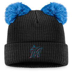 Miami Marlins Fanatics Women's Double Pom Cuffed Knit Hat On Sale