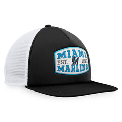 Miami Marlins Fanatics Foam Front Patch Trucker Snapback Hat discount