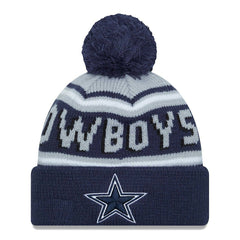 Dallas Cowboys New Era Main Cuffed Knit Hat with Pom Navy - NFL