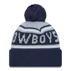 Dallas Cowboys New Era Main Cuffed Knit Hat with Pom Navy - NFL