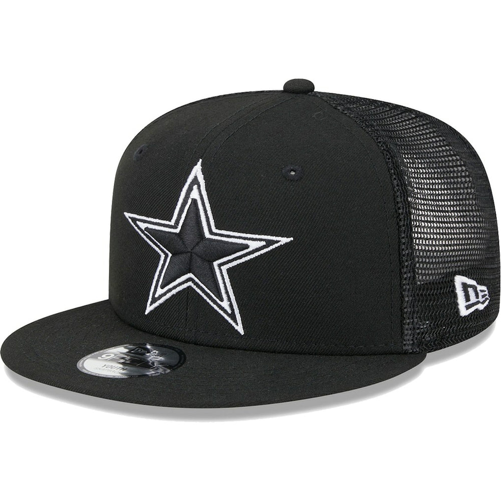 Dallas Cowboys New Era Youth Main B-Dub 9FIFTY Trucker Adjustable Hat Black - NFL