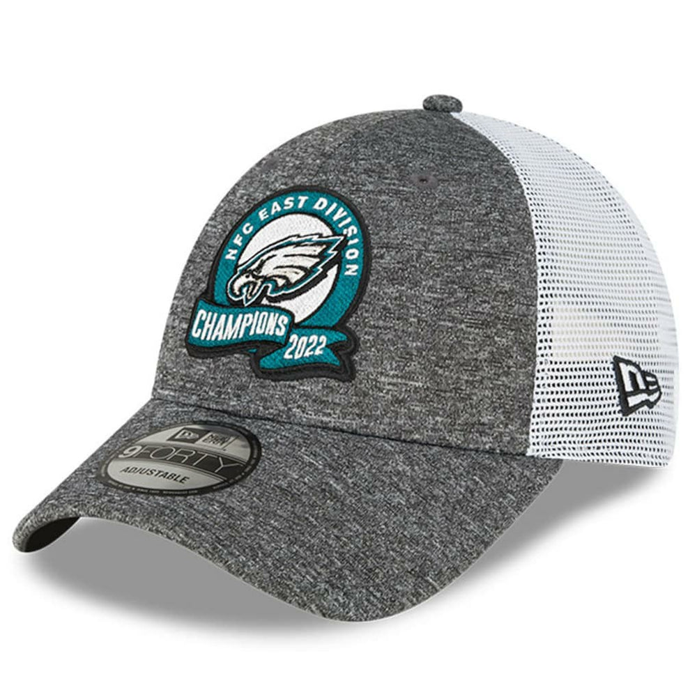 Philadelphia Eagles New Era 2022 NFC East Division Champions Locker Room 9FORTY Adjustable Hat Heather Gray - NFL