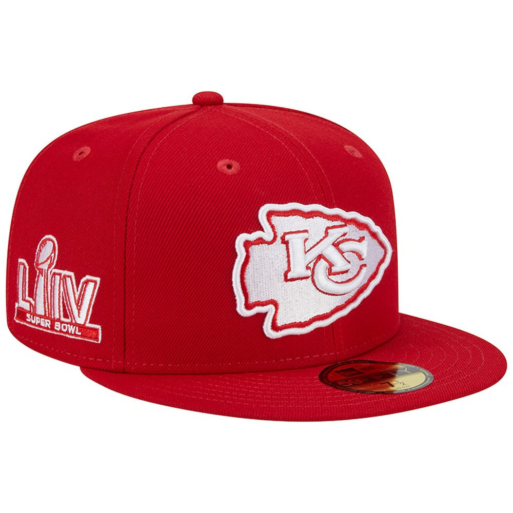 Kansas City Chiefs New Era Super Bowl LIV Main Patch 59FIFTY Fitted Hat Scarlet - NFL