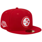 Pittsburgh Steelers New Era Super Bowl XLIII Main Patch 59FIFTY Fitted Hat Scarlet - NFL
