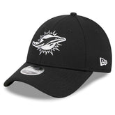 Miami Dolphins New Era Youth Main B-Dub 9FORTY Adjustable Hat Black - NFL